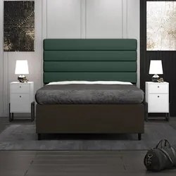 Cabeceira com Base para Cama Box Casal 138x188cm Hit ID5 Linho Verde/S