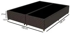 Base Para Cama Box Casal Queen Size Bipartido 158cm Poliéster Bordado