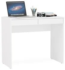 Mesa Para Computador Escrivaninha 2 Gavetas Tijuca Branco - Politorno
