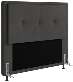 Cabeceira Ametista Para Cama Box Casal 140 cm Suede Grafite - D'Rossi