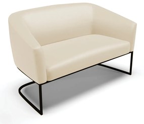 Sofá 2 Lugares Namoradeira Industrial Preto Stella Sintético D03 - D'Rossi - Bege
