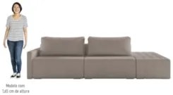 Sofá Ilha Modular com Puff para Sala Living 252cm Georgia Z08 Boucle B