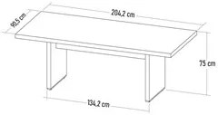 Mesa de Reunião para Escritório 204cm Tamburato Corp A06 Carvalho/Bran