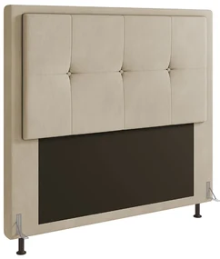 Cabeceira Ametista Para Cama Box King 195 cm Suede - D'Rossi - Bege