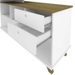 Conjunto Escritório Home Office 4 Peças Golden A06 Olmo/Branco - Mpoze