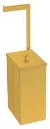 Lixeira Tramontina Luz Slim em Aço Inox Gold com Suporte para Papel Higiênico 5,5 Litros Outlet