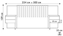 Cabeceira Casal Queen e King com 2 Mesas Laterais Olinda Jatobá/Fendi