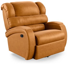 Poltrona do Papai Reclinável Napoli Glider Giratória Massagem PU Whisky FH1 - D'Rossi