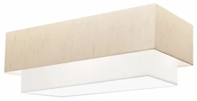 Plafon Para Sala Retangular SL-3044 Cúpula Cor Linho Bege Branco