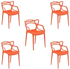 Kit 5 Cadeiras Decorativas Sala e Cozinha Feliti (PP) Laranja G56 - Gran Belo