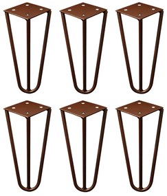 Kit 6 Pés de Metal 15 CM Hairpin Legs Mesas de Centro Puffs Bronze G41