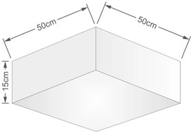 Kit/2 Plafon Quadrado Md-3002 Cúpula em Tecido 15/50x50cm Preto - Bivolt
