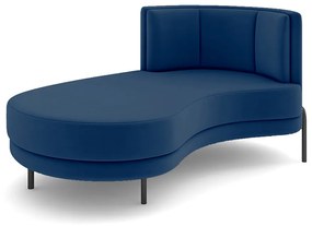 Sofá Chaise Lado Esquerdo Downey Sala de Estar Veludo Azul G15 - Gran Belo