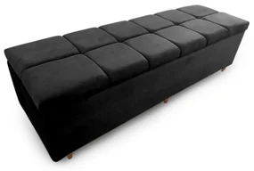 Calçadeira Baú Solteiro 90cm Veneza Suede Preto - Sheep Estofados - Preto