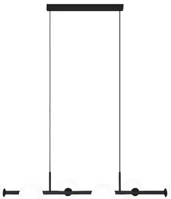 Pendente Aluminio Vidro Orbit 105X26,5Cm - PRETO