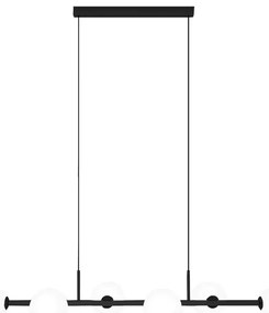 Pendente Aluminio Vidro Orbit 105X26,5Cm - PRETO