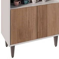 Balcão Aparador Buffet Cantinho do Café 71cm Lice M24 Branco/Freijó -