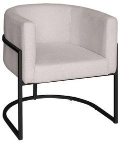 Poltrona Base Industrial Preto para Sala Lety Blouclê Off White