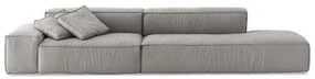 Sofá Family Box 1 Braço Tecido Linho Cinza 360x98cm - 66143 Sun House