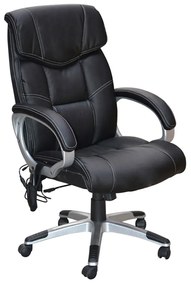 Kit 2 Cadeira de Escritório Home Office Ceuta Giratória com Massagem PU Sintético Preta G56 - Gran Belo
