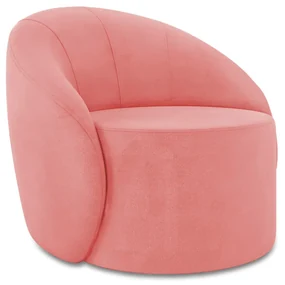 Poltrona Decorativa Orgânica Lua Suede Rosê D03 - D'Rossi