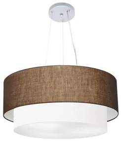 Pendente Cilíndrico Café e Branco MJ-4171 Para Mesa de Jantar e Estar