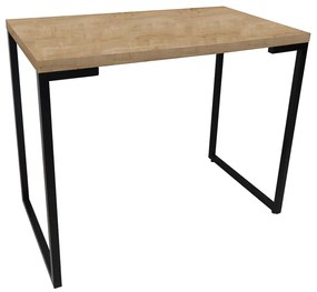 Kit Estante e Mesa Para Computador Porto 90 cm com Mesa de Cabeceira Wolli 2 Gavetas Natura e Cadeira Eiffel Preto