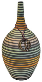 Vaso Garrafa Decorativo de Cerâmica - Maruaga Listrada Fosco  Kleiner