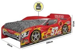 Cama Carro Infantil Evolution Car M08 Vermellho - Mpozenato