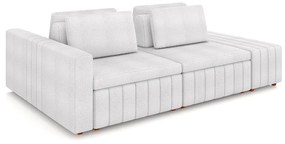 Sofá Ilha com Encosto e Almofadas Móveis Olimpo 245cm Modulado Bouclê Branco G45 - Gran Belo