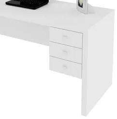 Mesa com 03 Gavetas para Home Office ME4113 Branco - Tecno Mobili