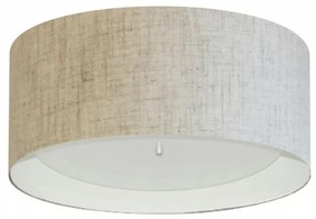 Plafon Cilíndrico Md-3161 Cúpula em Duplo Tecido 50x25cm Rústico Bege / Branco - Bivolt