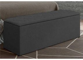 Cabeceira e Calçadeira Paris Cama Box Queen 160 cm Suede Grafite D'Rossi