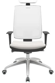 Cadeira Office Brizza Tela Branca Com Encosto Assento Facto Dunas Branco Autocompensador 126cm - 63257 Sun House