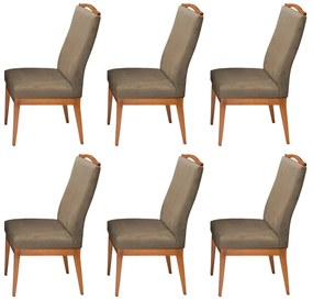 Conjunto 6 Cadeiras Decorativa Lara Aveludado Cappuccino