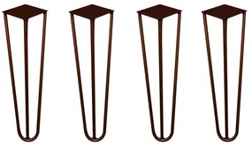 Kit 4 Pés de Metal 25 CM Hairpin Legs Rack e Puffs Bronze G41