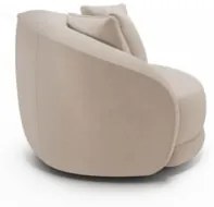 Poltrona Decorativa Giratória para Sala 122cm Kaly Z32 Veludo Bege - M