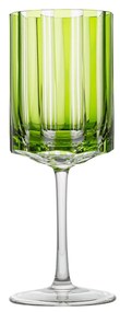 Taça de Cristal Lapidado P/ Vinho Tinto Verde Claro - 18
