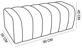 Calçadeira Olivia 90 cm Veludo Rosê - D'Rossi