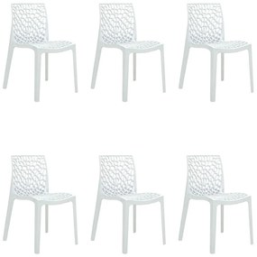 Kit 6 Cadeiras Decorativas Sala e Cozinha Cruzzer (PP) Branca G56 - Gran Belo