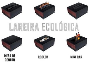 Lareira Ecológica Mini Bar Mesinha Centro Mesa Premium Luxo