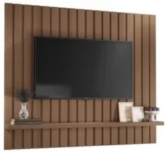 Painel TV 60 Pol 160cm Suspenso Ripado Like H01 Castanho - Mpozenato