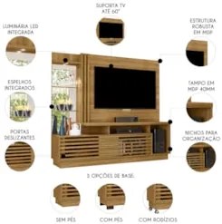 Estante Painel Para TV 60 Pol 200cm Sam M01 Cumaru - Mpozenato