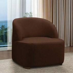 Poltrona Decorativa Orgânica para Sala Diully Bouclê Marrom E03 - D'Rossi