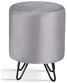 Puff Round Prata Base Estrela Preta 45cm - 49878 Sun House