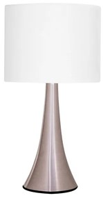 Abajur Metal Tecido 20Cm Turret - BRANCO / NÍQUEL