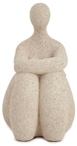 Escultura Mulher Sentada em Poliresina Off White - 19cm