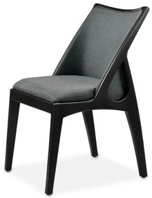 Cadeira Bárbara Linho Cinza Escuro com Estrutura Preto Fosco - 74106 Sun House