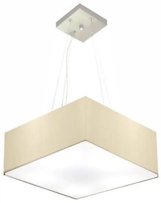 Lustre Pendente Quadrado Vivare Md-4194 Cúpula em Tecido 12/40x40cm - Bivolt