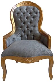 Poltrona Vitoriana Entalhada - Wood Prine 15809 Liso